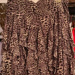 Inc. Leopard skin black and grey skirt size large.